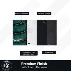 Green Crocodile Texture Area Rug | Luxury Leather Pattern Floor Mat | Modern Aesthetic Carpet for Living Room, Bedroom & Office Decor | Anti Slip Washable 3 mm Thin Rug