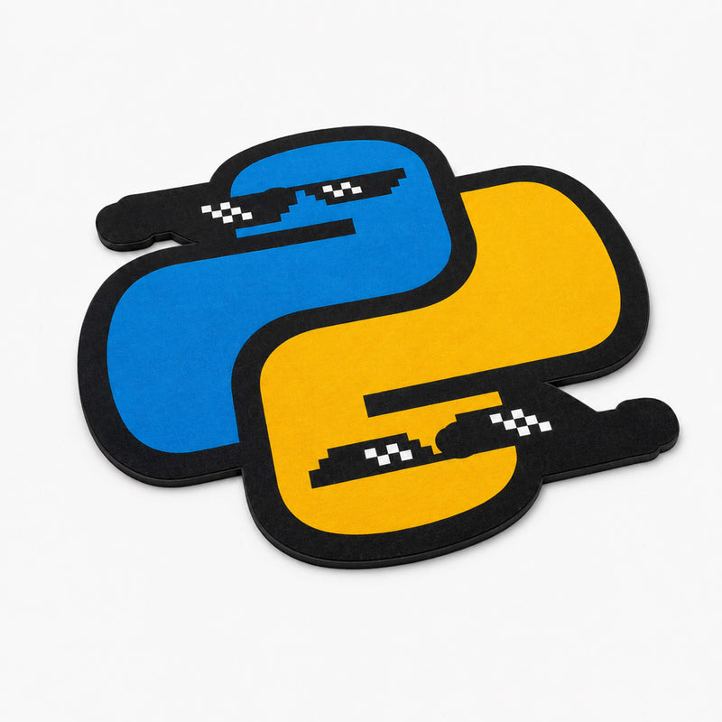 Python Logo Meme Cut-Out Flat Rug | Cool Python Programming Cut-Out Flat Rug | Coder & Developer Desk Floor Decor