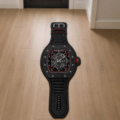 Richard Mille Skeleton Watch Floor Mat (3 mm Thick) | Luxury Timepiece Cut-Out Rug for Bedroom, Office & Watch Collector Decor