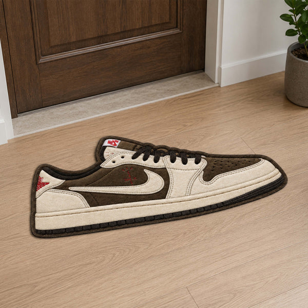 Travis Scott x Air Jordan 1 Low Cut-out Flat Rug | Iconic Sneaker Floor Rug | Premium Streetwear Room Decor