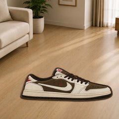 Travis Scott x Air Jordan 1 Low Cut-out Flat Rug | Iconic Sneaker Floor Rug | Premium Streetwear Room Decor