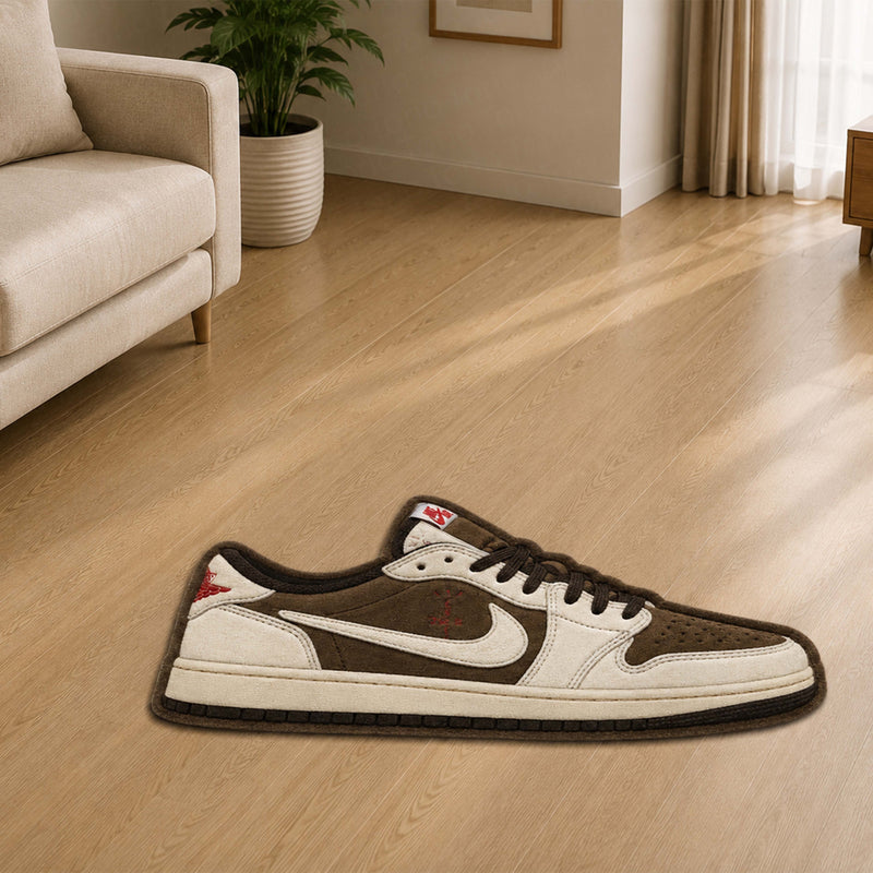 Travis Scott x Air Jordan 1 Low Cut-out Flat Rug | Iconic Sneaker Floor Rug | Premium Streetwear Room Decor