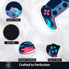 Gaming Controller Cut-Out Flat Rug | Neon Gamepad Floor Mat | Premium Gamer Décor for Gaming Room, Streaming Setup & Bedroom