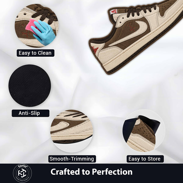 Travis Scott x Air Jordan 1 Low Cut-out Flat Rug | Iconic Sneaker Floor Rug | Premium Streetwear Room Decor