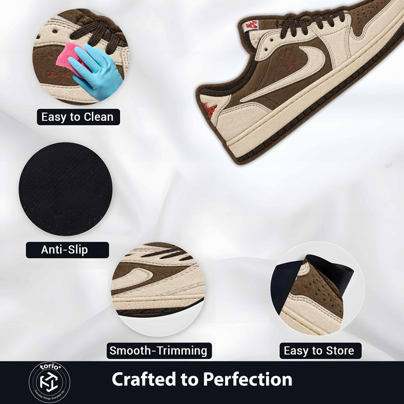 Travis Scott x Air Jordan 1 Low Cut-out Flat Rug | Iconic Sneaker Floor Rug | Premium Streetwear Room Decor