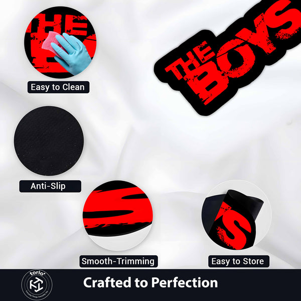The Boys Logo Cut-out Flat Rug | Superhero TV Series Inspired Flat Rug | Bold Pop Culture Room Floor Decor
