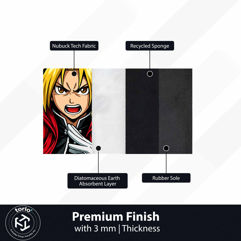Edward Elric Fullmetal Alchemist Cut-out Flat Rug | Iconic Anime Character Floor Rug | Premium Manga Room Decor