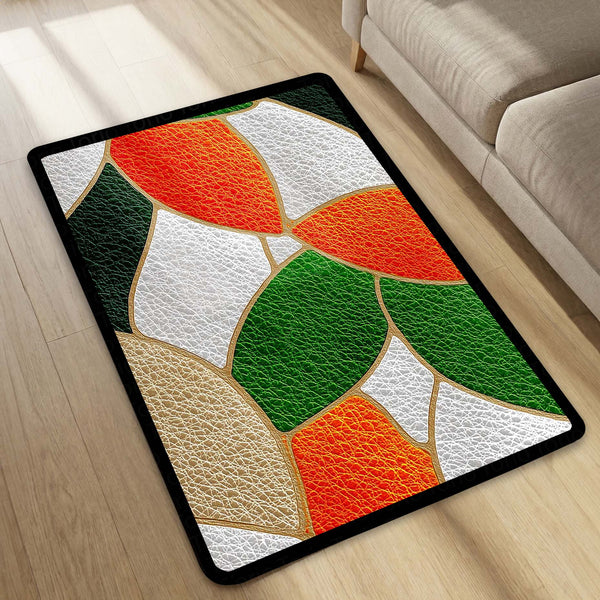 Abstract Mosaic Art Area Rug | Modern Geometric Floor Mat | Vibrant Multi-Color Decorative Rug for Living Room, Office & Gaming Setup