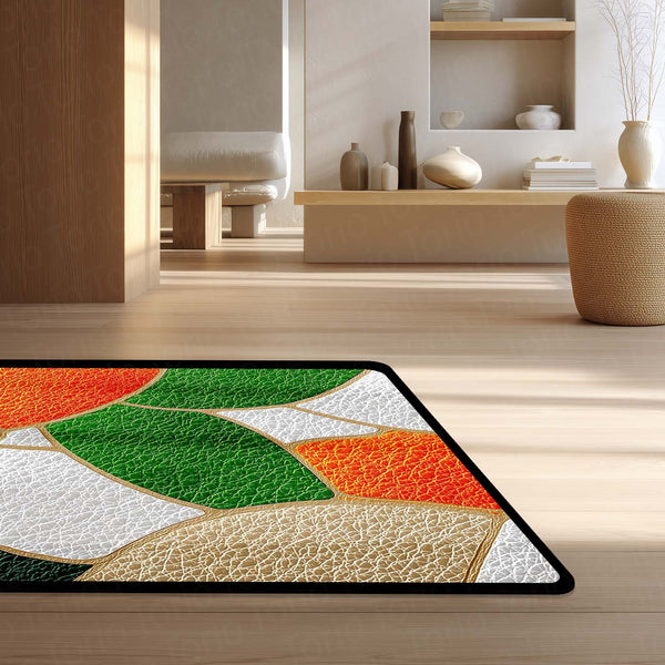 Abstract Mosaic Art Area Rug | Modern Geometric Floor Mat | Vibrant Multi-Color Decorative Rug for Living Room, Office & Gaming Setup