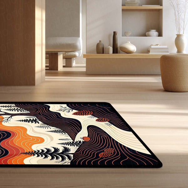 Stained Glass Style Geometric Area Rug | Modern Abstract Multi-Color Floor Mat | Artistic Decorative Rug for Living Room, Gaming Room & Bedroom Decor
