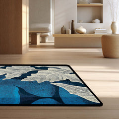 Abstract Face Art Area Rug | Modern Artistic Floor Mat with Leaf Design | Aesthetic Carpet for Bedroom, Living Room & Studio Decor | Anti Slip Washable 3 mm Thin Rug