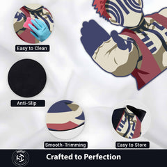 Akaza Inspired Anime Floor Mat (3 mm Thick) | Fierce Demon Art Mat for Bedroom, Gaming Room, Studio & Otaku Home Decor