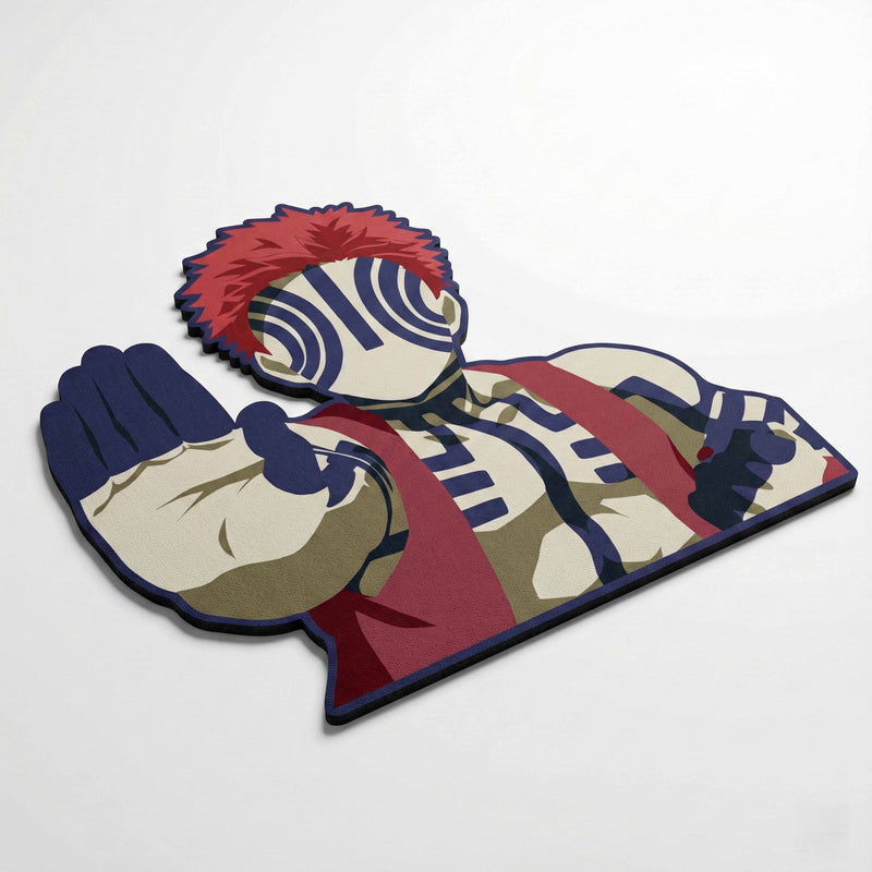 Akaza Inspired Anime Floor Mat (3 mm Thick) | Fierce Demon Art Mat for Bedroom, Gaming Room, Studio & Otaku Home Decor