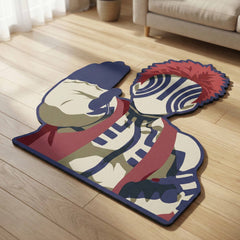 Akaza Inspired Anime Floor Mat (3 mm Thick) | Fierce Demon Art Mat for Bedroom, Gaming Room, Studio & Otaku Home Decor