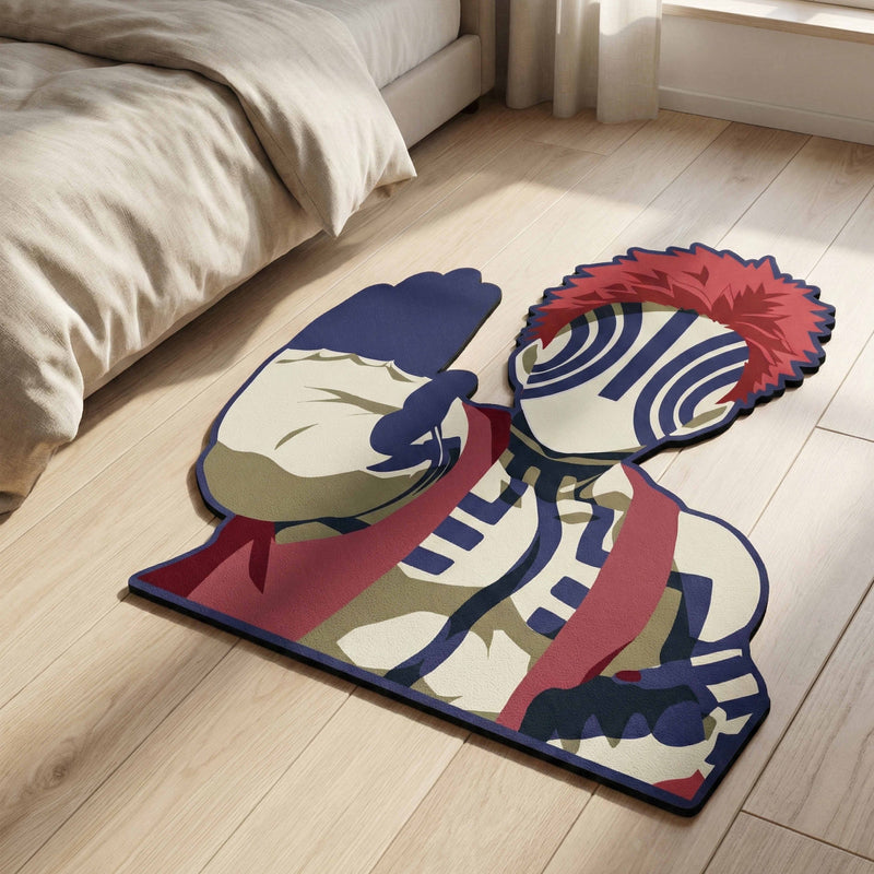 Akaza Inspired Anime Floor Mat (3 mm Thick) | Fierce Demon Art Mat for Bedroom, Gaming Room, Studio & Otaku Home Decor