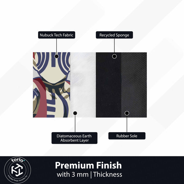 Akaza Inspired Anime Floor Mat (3 mm Thick) | Fierce Demon Art Mat for Bedroom, Gaming Room, Studio & Otaku Home Decor