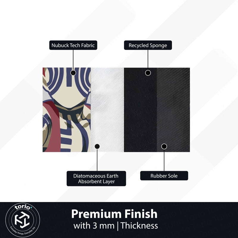 Akaza Inspired Anime Floor Mat (3 mm Thick) | Fierce Demon Art Mat for Bedroom, Gaming Room, Studio & Otaku Home Decor