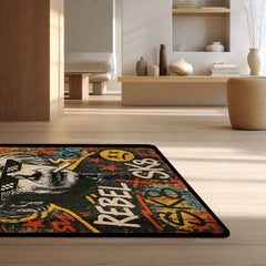 Albert Einstein Graffiti Art Area Rug | Rebel Genius Street Art Floor Mat | Urban Pop Culture Science Rug for Gaming Room, Bedroom, Studio & Modern Home Decor