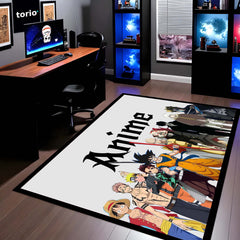 Anime Universe Area Rug | Multi Anime Characters Floor Mat | Anime Aesthetic Rug for Bedroom, Gaming Room & Otaku Decor | Anti Slip Washable 3 mm Thin Carpet