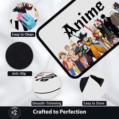 Anime Universe Area Rug | Multi Anime Characters Floor Mat | Anime Aesthetic Rug for Bedroom, Gaming Room & Otaku Decor | Anti Slip Washable 3 mm Thin Carpet
