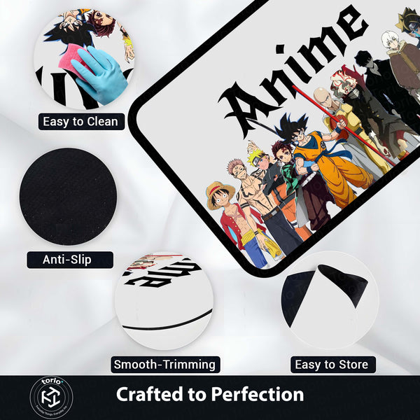 Anime Universe Area Rug | Multi Anime Characters Floor Mat | Anime Aesthetic Rug for Bedroom, Gaming Room & Otaku Decor | Anti Slip Washable 3 mm Thin Carpet