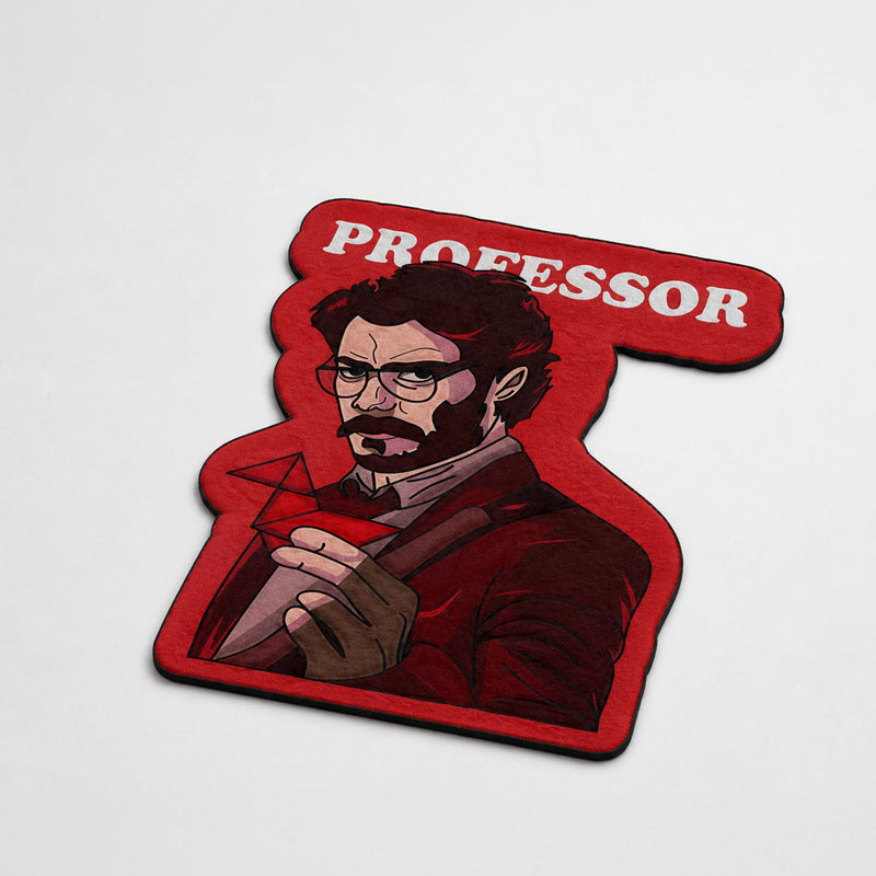 Professor Character Cut-out Flat Rug | Heist Series Inspired Flat Rug | Crime Drama & Pop Culture Room Decor
