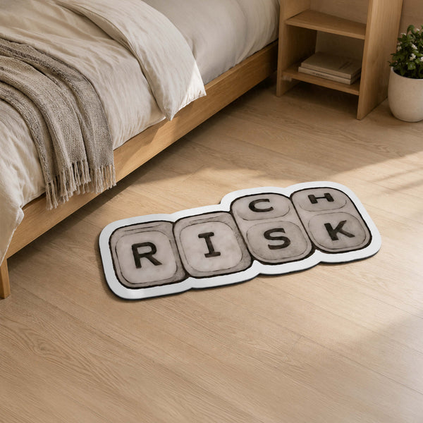 Risk Keyboard Keys Cut-Out Flat Rug | Programmer & Gamer Keyboard Key Flat Rug | Coding Desk & Tech Room Floor Decor