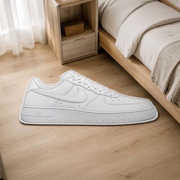 Nike Air Force 1 Low White Cut-out Flat Rug | Classic Sneaker Floor Rug | Premium Streetwear Room Decor