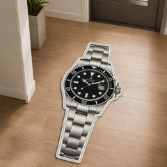 Rolex Submariner Watch Floor Mat (3 mm Thick) | Luxury Timepiece Cut-Out Rug for Bedroom, Office & Watch Collector Décor