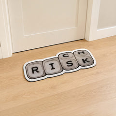 Risk Keyboard Keys Cut-Out Flat Rug | Programmer & Gamer Keyboard Key Flat Rug | Coding Desk & Tech Room Floor Decor