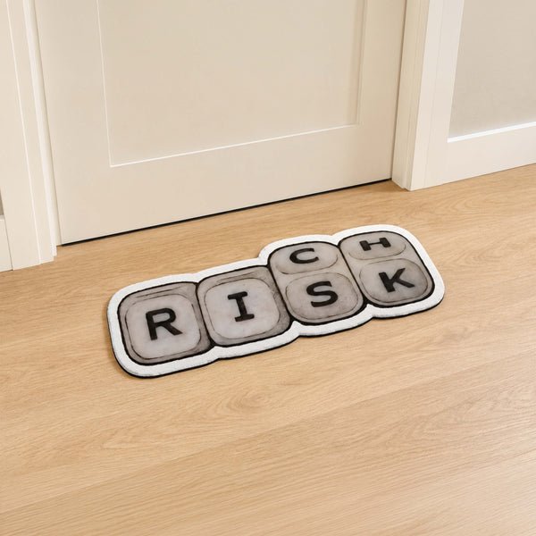 Risk Keyboard Keys Cut-Out Flat Rug | Programmer & Gamer Keyboard Key Flat Rug | Coding Desk & Tech Room Floor Decor