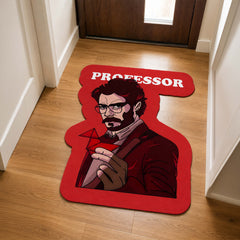 Professor Character Cut-out Flat Rug | Heist Series Inspired Flat Rug | Crime Drama & Pop Culture Room Decor