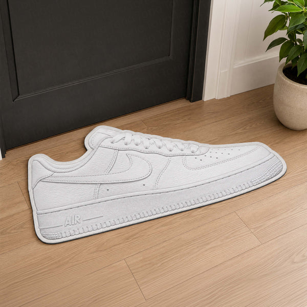 Nike Air Force 1 Low White Cut-out Flat Rug | Classic Sneaker Floor Rug | Premium Streetwear Room Decor