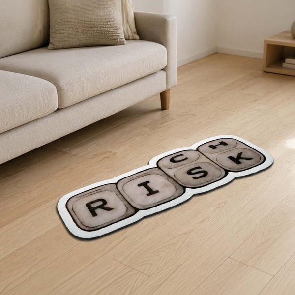 Risk Keyboard Keys Cut-Out Flat Rug | Programmer & Gamer Keyboard Key Flat Rug | Coding Desk & Tech Room Floor Decor