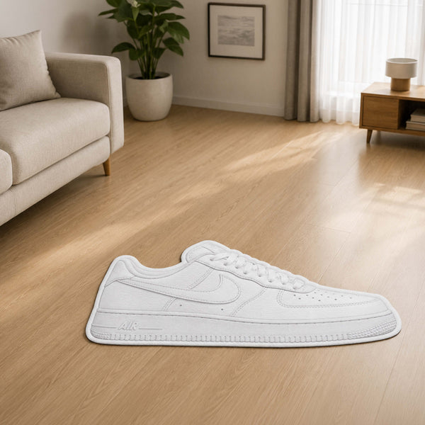 Nike Air Force 1 Low White Cut-out Flat Rug | Classic Sneaker Floor Rug | Premium Streetwear Room Decor
