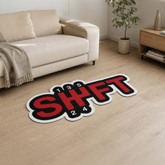5-Speed Manual Gear Shift Flat Rug | SHFT Racing Shifter Floor Mat | Performance Car Enthusiast Automotive Room Decor