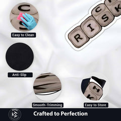 Risk Keyboard Keys Cut-Out Flat Rug | Programmer & Gamer Keyboard Key Flat Rug | Coding Desk & Tech Room Floor Decor