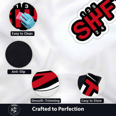 5-Speed Manual Gear Shift Flat Rug | SHFT Racing Shifter Floor Mat | Performance Car Enthusiast Automotive Room Decor