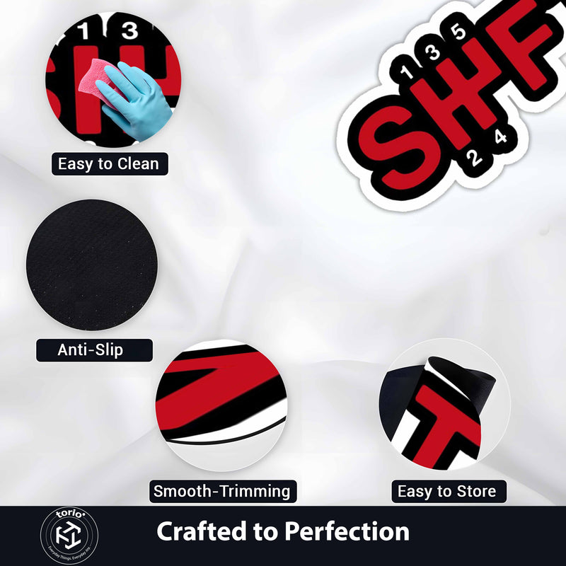 5-Speed Manual Gear Shift Flat Rug | SHFT Racing Shifter Floor Mat | Performance Car Enthusiast Automotive Room Decor