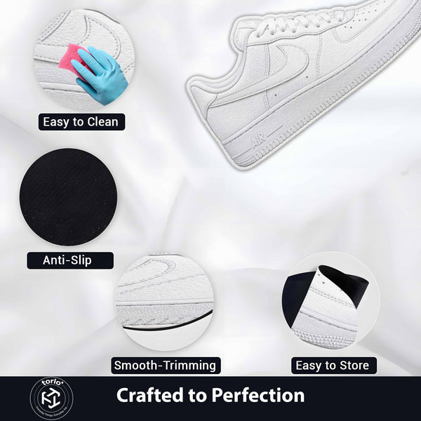 Nike Air Force 1 Low White Cut-out Flat Rug | Classic Sneaker Floor Rug | Premium Streetwear Room Decor