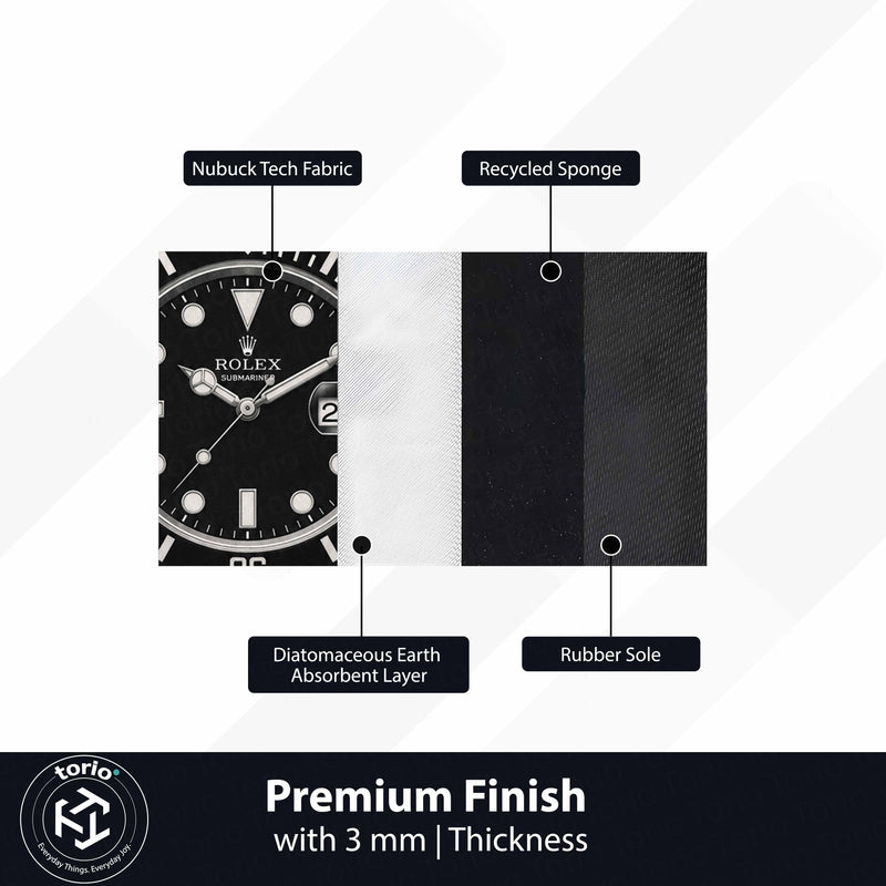 Rolex Submariner Watch Floor Mat (3 mm Thick) | Luxury Timepiece Cut-Out Rug for Bedroom, Office & Watch Collector Décor
