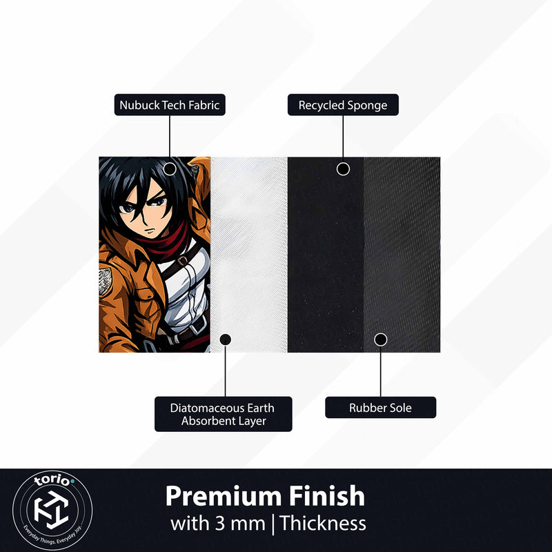 Mikasa Ackerman Attack on Titan Cut-out Flat Rug | Iconic Anime Warrior Floor Rug | Premium Manga Room Decor