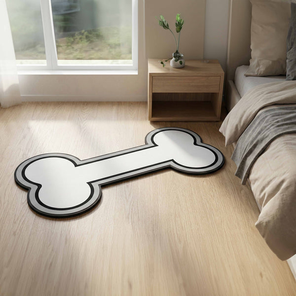 Minimal Bone Shape Floor Mat (3 mm Thick) | Cute Pet-Inspired Decorative Mat for Bedroom, Living Room & Creative Spaces