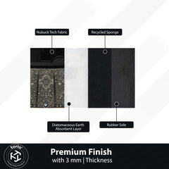 BMW M5 Persian Pattern Area Rug | Luxury Performance Sedan Floor Mat | Black & Grey Automotive Rug for Bedroom, Gaming Room, Garage & BMW Enthusiast Decor