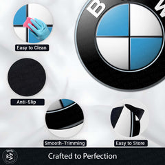 BMW Inspired Logo Round Floor Mat (3 mm Thick) | Luxury Automotive Car Emblem Design Mat for Bedroom, Garage & Gaming Room