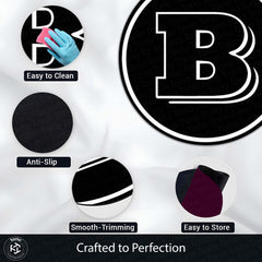 Brabus Inspired Round Floor Mat (3 mm Thick) | Luxury Performance Car Logo Design Mat for Garage, Bedroom & Gaming Setup