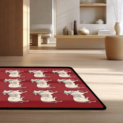 Chicago Bulls Inspired Area Rug | Basketball Fan Floor Mat | Sports-Themed Rug for Gaming Room, Bedroom & Fan Cave Decor
