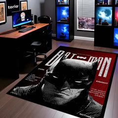 Batman Dark Knight Area Rug | Gotham City Comic Cover Floor Mat | Superhero Gaming Rug for Bedroom, Gaming Room & Batman Fan Decor