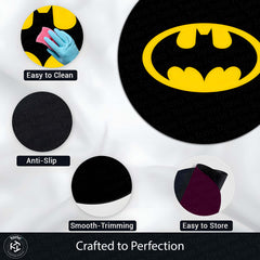 Batman Logo Round Rug | Classic DC Superhero Circle Floor Mat | Anti-Slip 3 mm Absorbent Rug for Bedroom, Gaming Room & Batman Decor