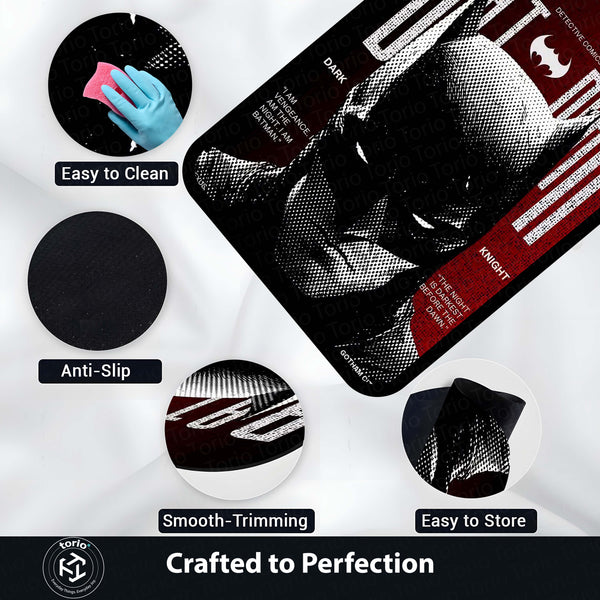 Batman Dark Knight Area Rug | Gotham City Comic Cover Floor Mat | Superhero Gaming Rug for Bedroom, Gaming Room & Batman Fan Decor